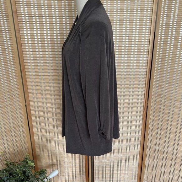 Chico's Charcoal Gray Open Cardigan - Picture 2 of 7